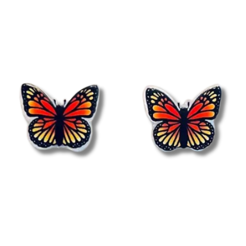 cute butterfly earrings stud earrings studs medical grade titanium post hypoallergenic earrings sensitive ears novelty fun kids adorable summer gift special unique garden