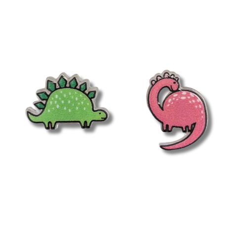 cute colorful dinosaurs stud earrings cute little dinos ear candy studs fashion trendy trending prehistoric