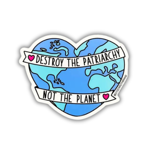 destroy the patriarchy not the planet high quality vinyl sticker for laptop waterbottle phone decorate equality toxic masculinity feminism feminist protest gift friend