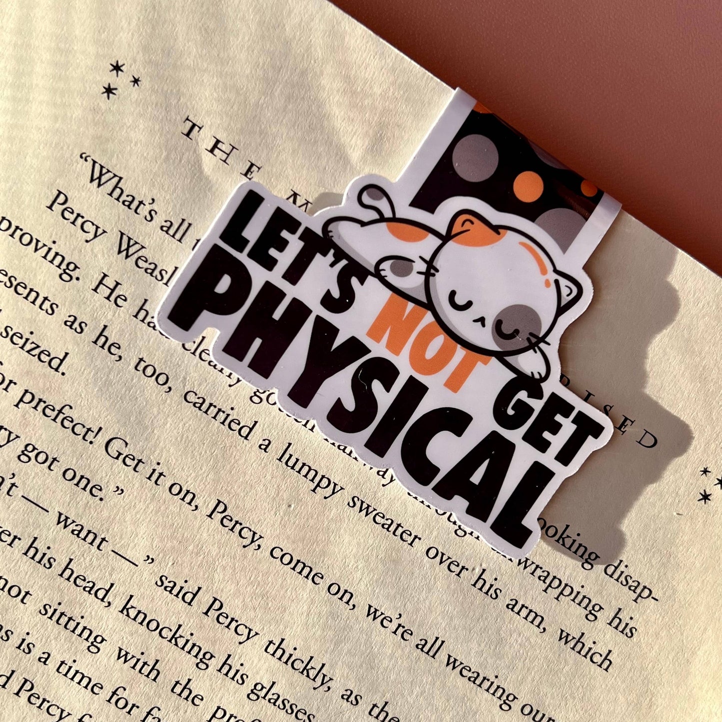 let's not get physical cute cat bookmark magnetic bookmark books read reading gift