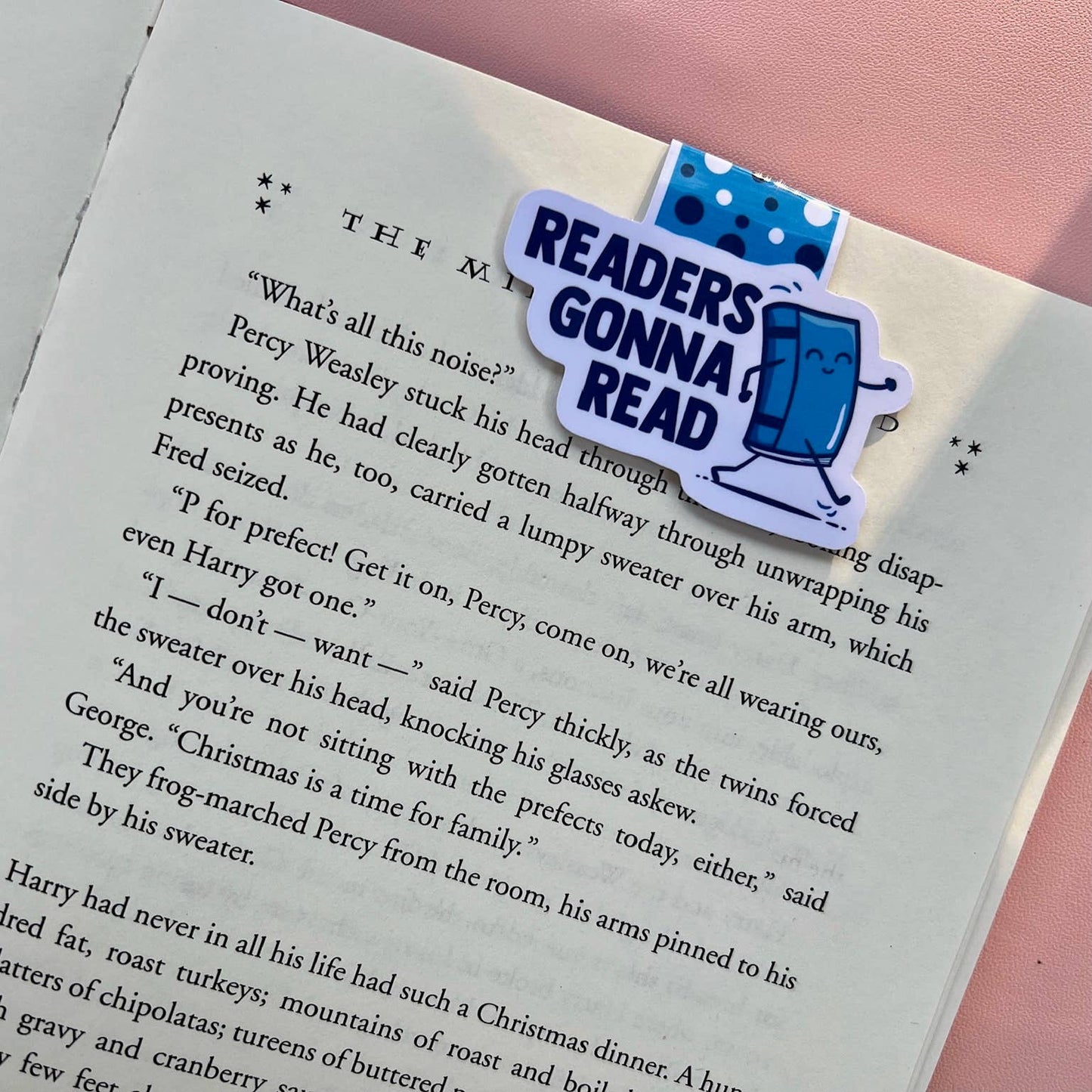 magnetic bookmark shown in a book placeholder small gift giftable reader