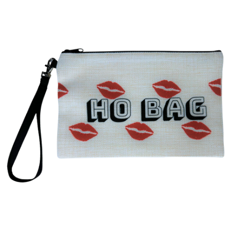 linen wristlet ho bag lipstick kiss feminine feminist girl power girlfriends bff galentines valentines pouch purse clutch pouch