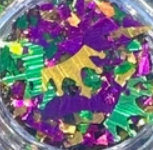 mardi gras confetti regal crowns royalty king queen court organic body glitter face festive makeup cosmetics sparkly purple green and gold carnival parade