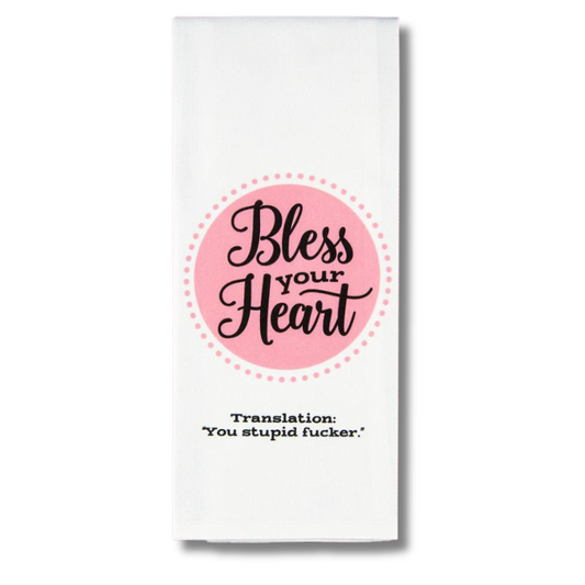 premium quality sublimated cotton hand towel for kitchen or bath bless your heart southern saying funny hilarious gift christmas holiday hannukah house warming family funny hand towel