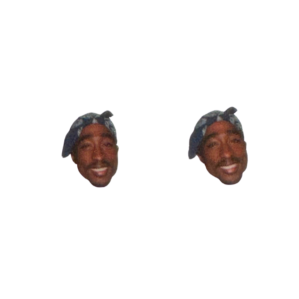 the tupac shakur west coast rapper stud earrings music earring fashion style leggings and vino style humor inclusivity