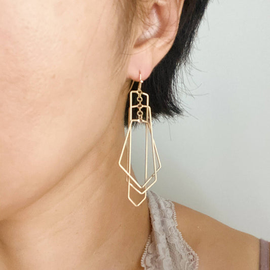 shapes overlay dangle earrings