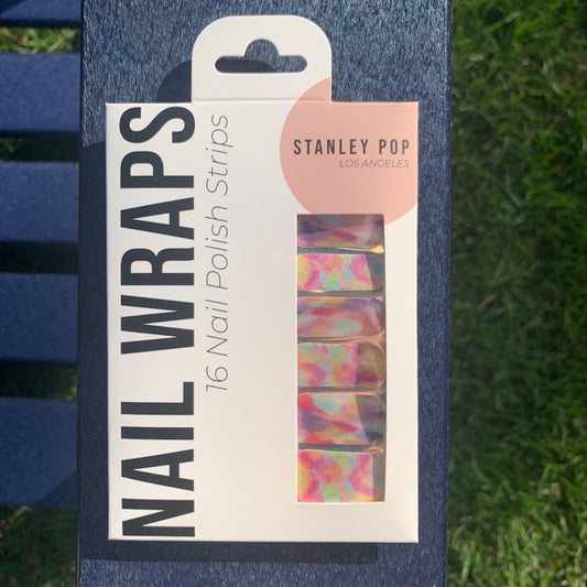Abstract paint nail polish strips