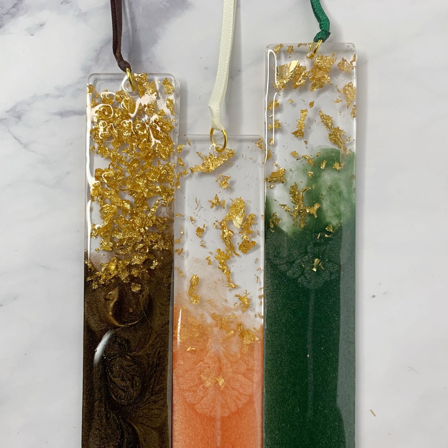 resin gold leaf bookmark