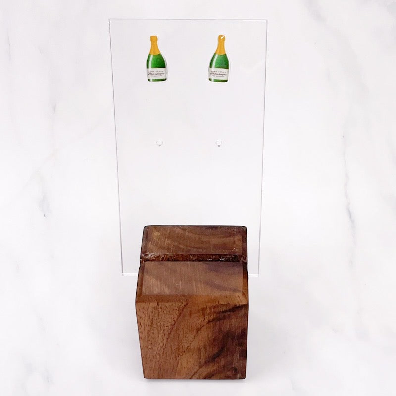Champagne bottle stud earrings