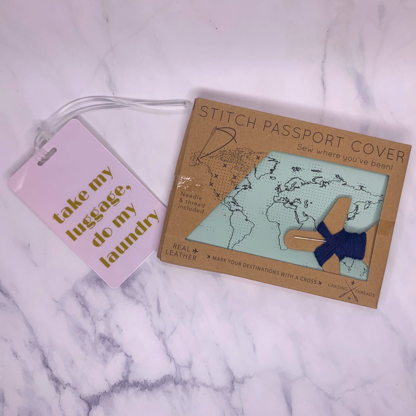 stitch-where-you've-been passport cover- real mint leather