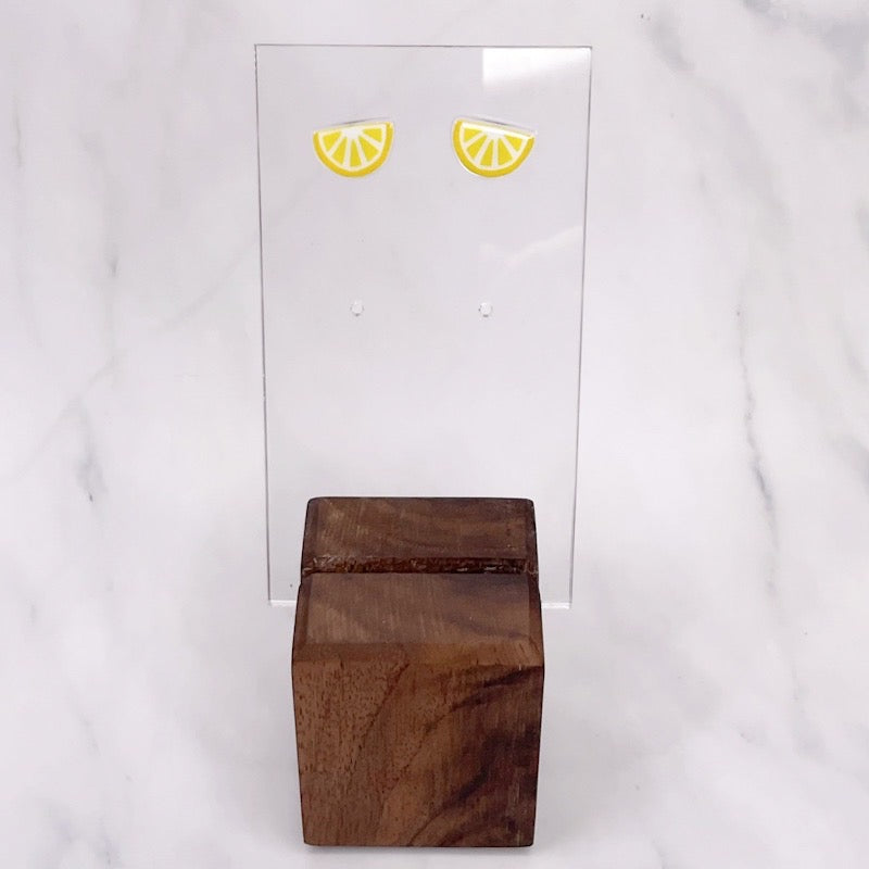 Lemon wedge stud earrings
