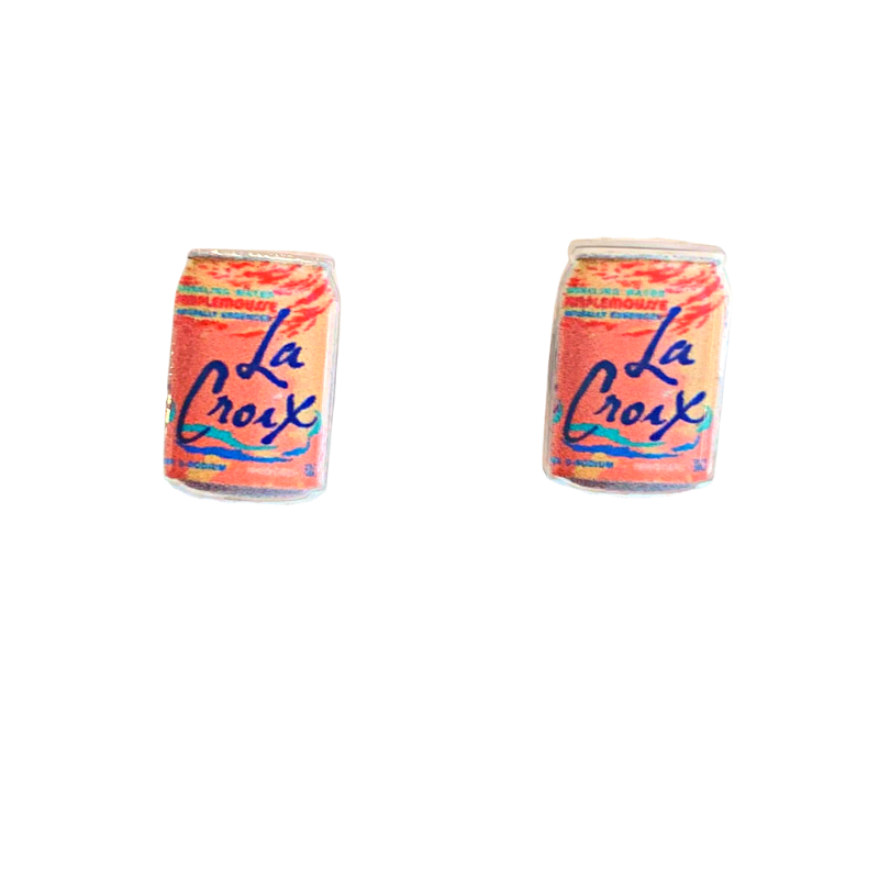 acrylic la croix can studs pamplemousse grapefruit lacroix la croix sparkling water stud earrings