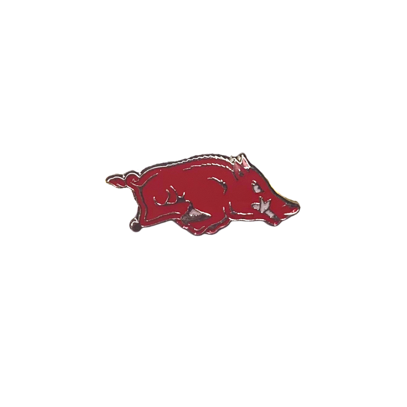 close up of arkansas razorback stud earrings