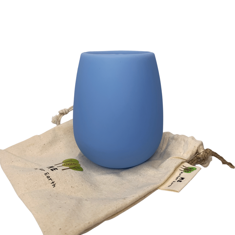 silicone wine glasses portable washable and eco-friendly in blue