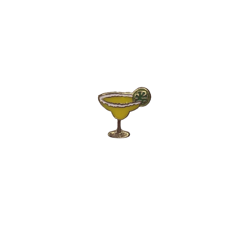 close up of margarita glass stud earring