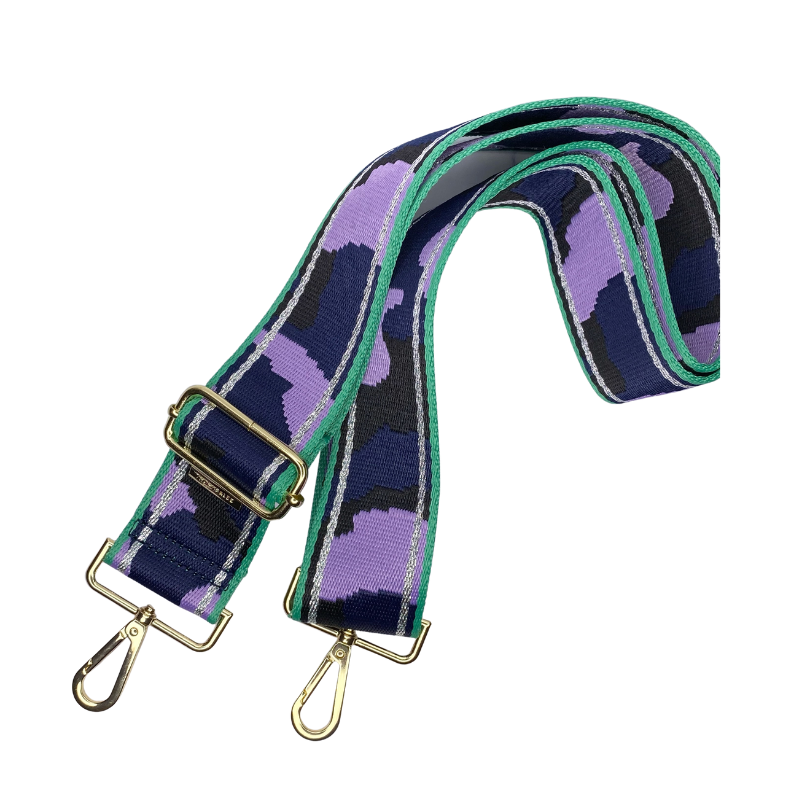 purple teal camo guitar purse strap crossbody