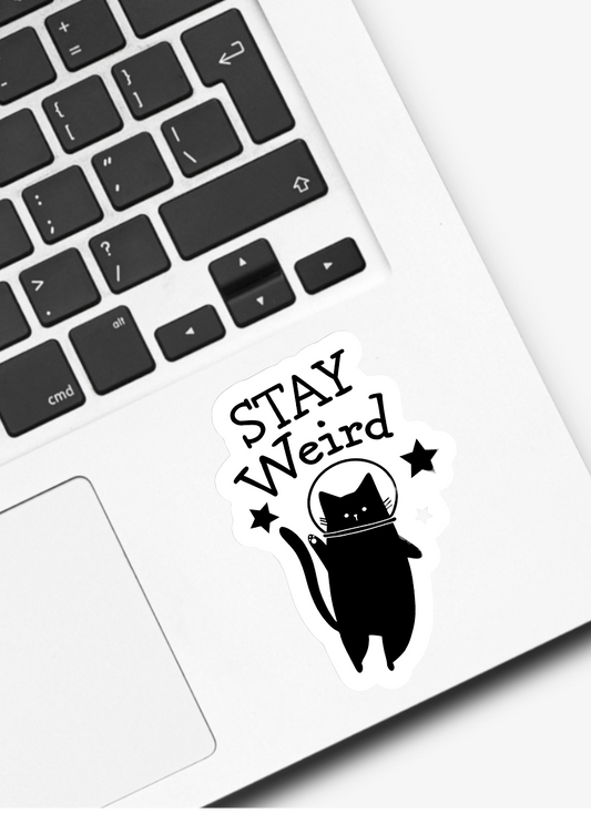 stay weird cat sticker