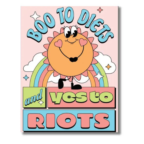 boo to diets and yes to riots novelty fun puzzle progressive liberal democrats body positivity beautiful puzzle colorful gift best friend girls night