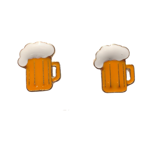 beer mug studs foamy beer stein enamel earrings