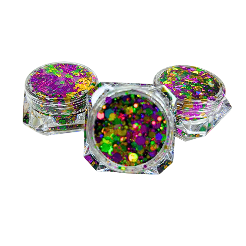 mardi gras fat tuesday carnival face glitter makeup purple green and gold festive parade bacchus endymion krewe party mardi gras beads masquerade majorette boots marching band king cake glitter