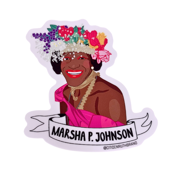 marsha p johnson marsha pay it no mind johnson Black queer liberation rights activist lgbtqia pride trans non binary drag queen vinly sticker decal