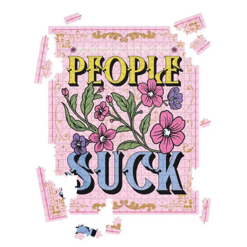 people suck not antisocial just anti idiot novelty fun puzzle 500 piece funny hilarious humor gag gift birthday gift JOMO friend stay in unique different