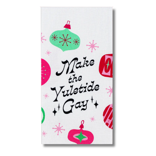 make the yuletide gay kitchen towel