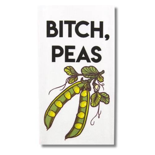 premium quality kitchen towel bathroom decorative funny comical bitch peas with a picture of green peas bitch please pun hysterical decoration gift birthday best friend