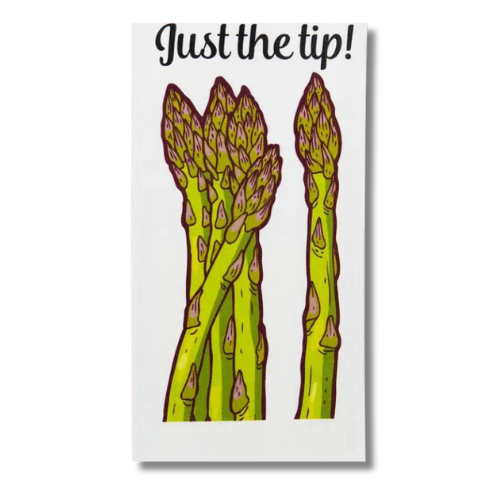 premium quality kitchen towel bathroom decorative funny comical just the tip asparagus hysterical hostess best friend birthday gift foodie penis sex nsfw suggestive