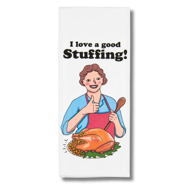 premium quality sublimated cotton hand towel for kitchen or bath i love a good stuffing dressing julia child cook chef funny hilarious gift christmas holiday hannukah house warming family funny hand towel