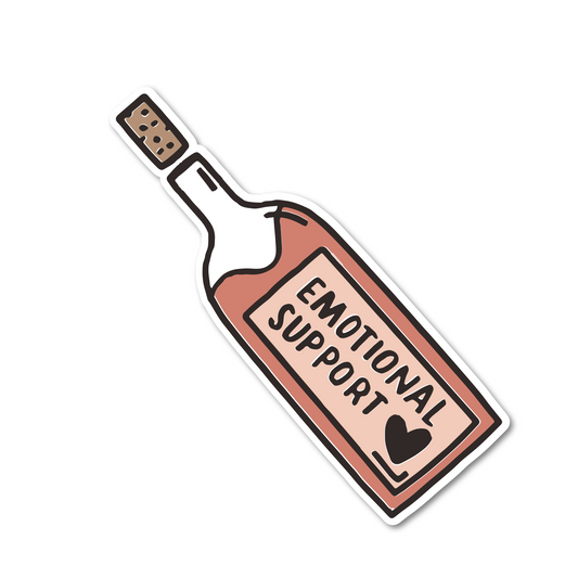 emotional support wine bottle premium vinyl sticker