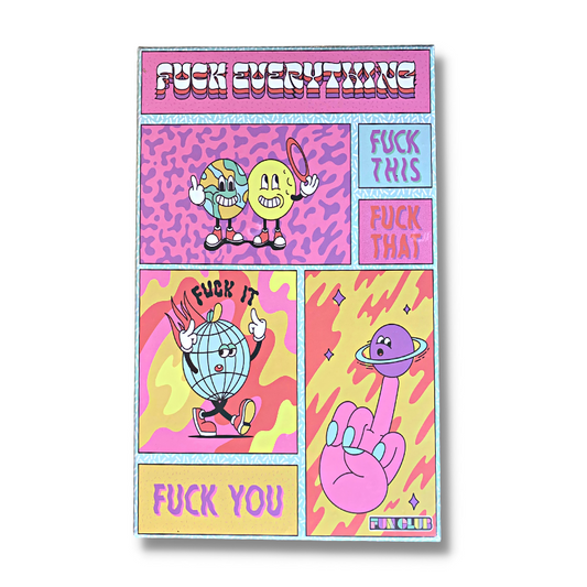 500 piece adult puzzle that says fuck everything fuck this fuck that fuck you fuck it with middle fingers up flipping the bird