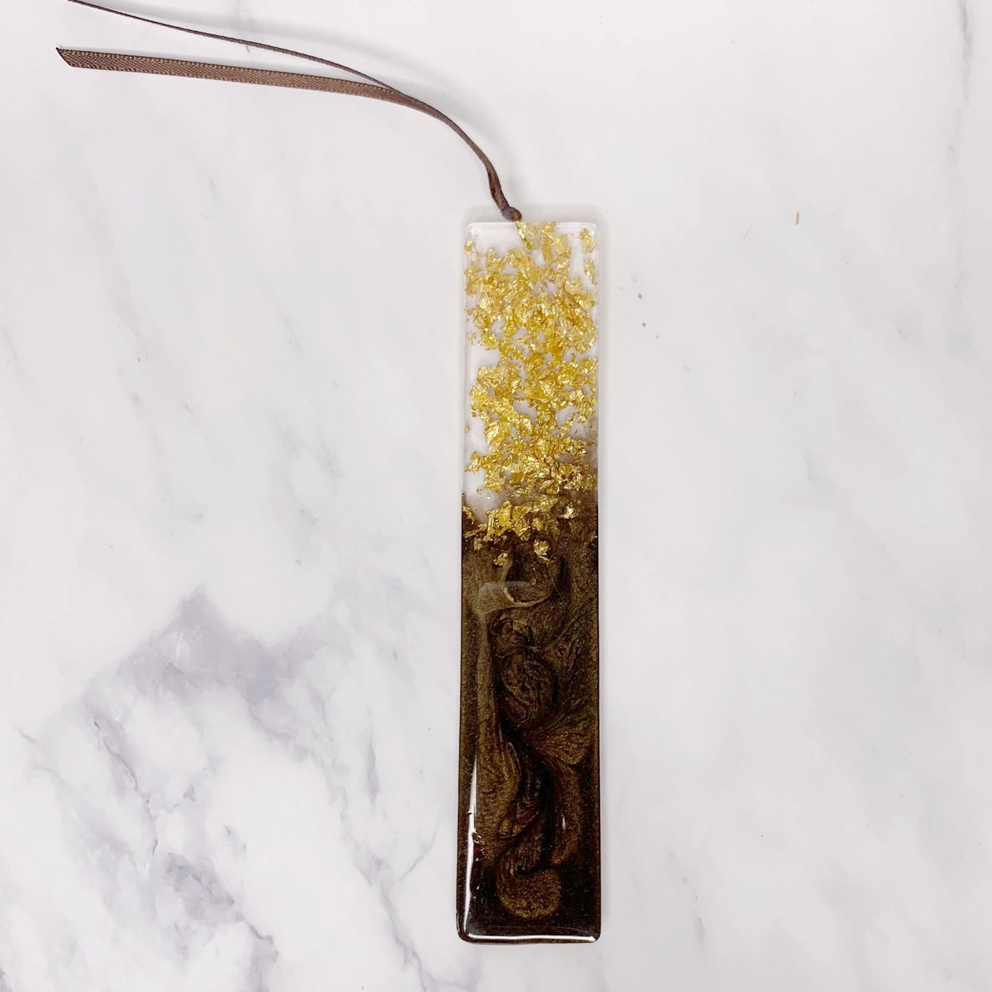 resin gold leaf bookmark