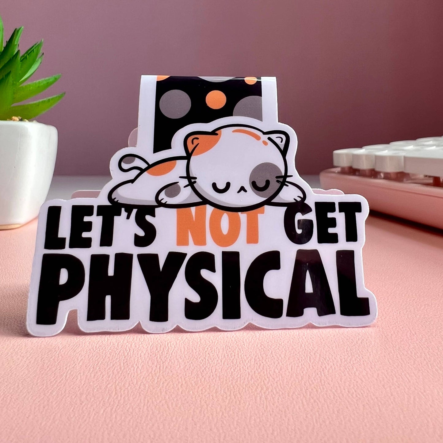 let's not get physical cute cat bookmark magnetic bookmark books read reading gift stocking stuffer