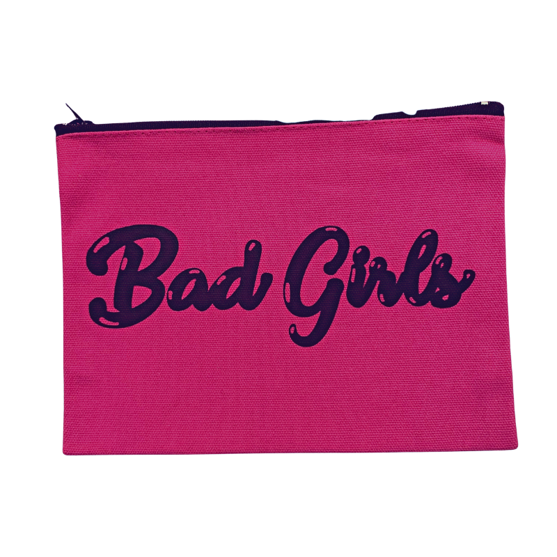 Bad Girls Hot Pink and Black Zipper Pouch