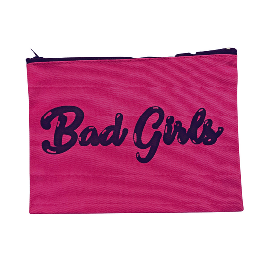 Bad Girls Hot Pink and Black Zipper Pouch