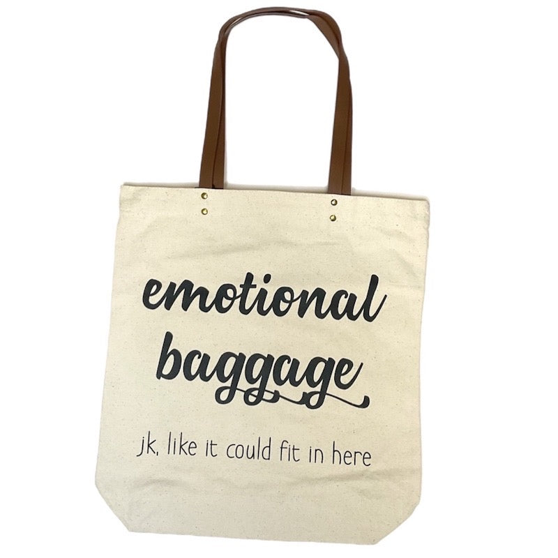 Emotional baggage canvas tote bag