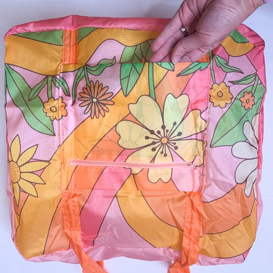 Floral travel carry on shoulder bag