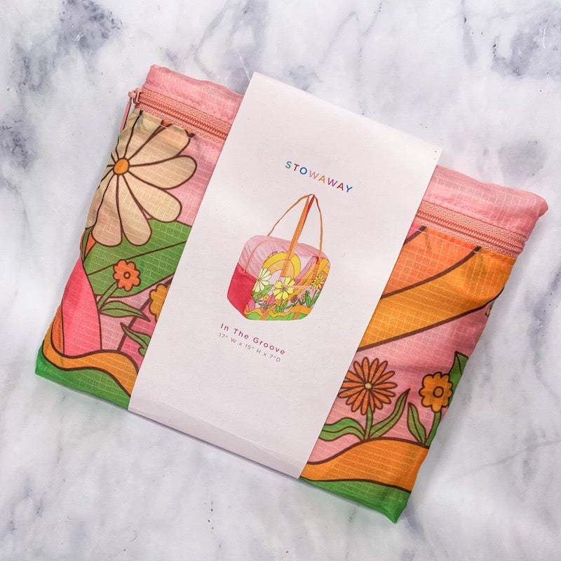 Floral travel carry on shoulder bag packaging