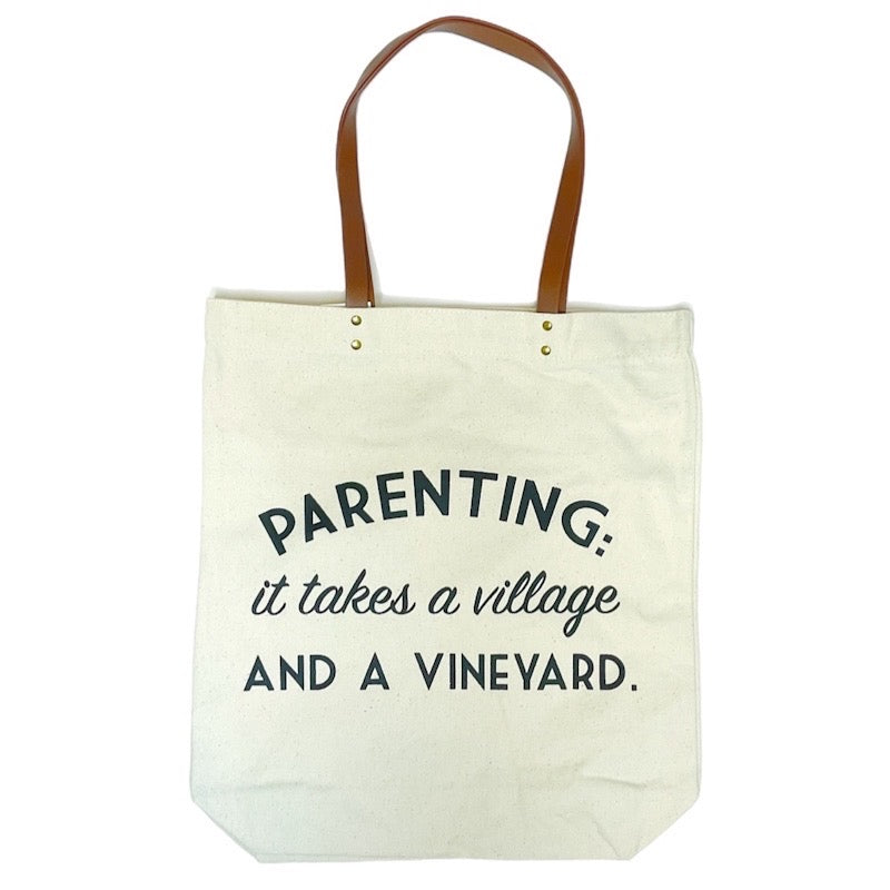 Parenting it takes a village canvas tote bag