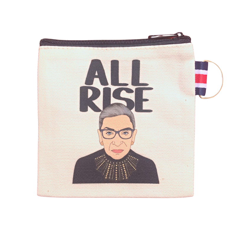 RBG All Rise small square zipper and key chain pouch