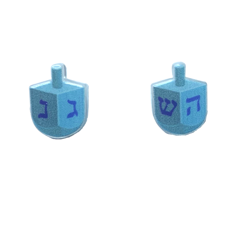 acrylic dreidel studs jewish hanukkah dreidel spinning top game stud earrings