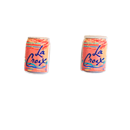 acrylic la croix can studs pamplemousse grapefruit lacroix la croix sparkling water stud earrings
