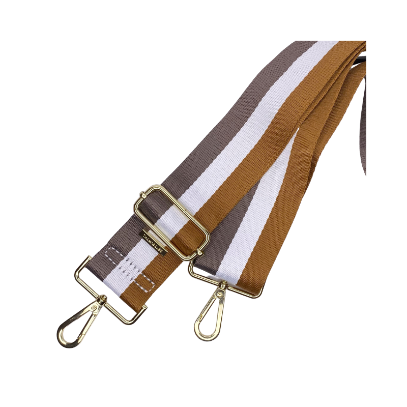camel white grey stripe guitar purse strap crossbody