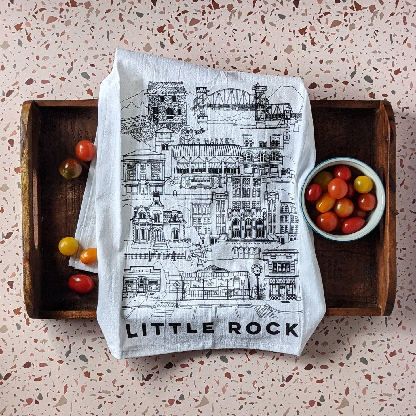 little rock arkansas cityscape kitchen towel