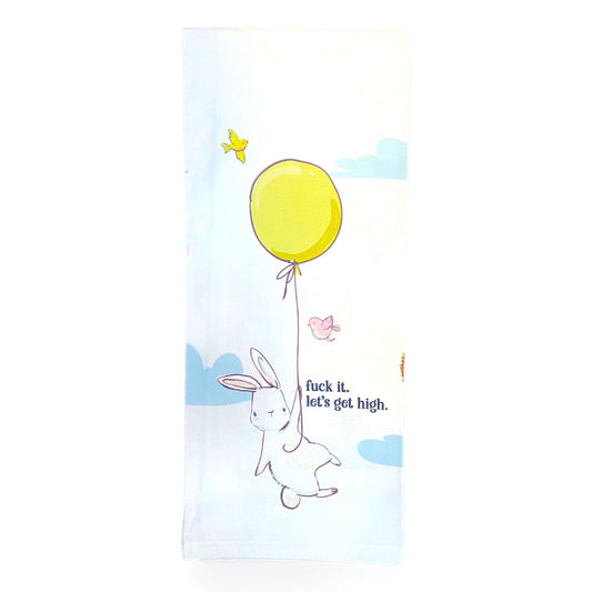 fuck it let's get high rabbit kitchen towel