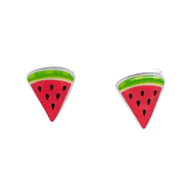watermelon slice stud earrings
